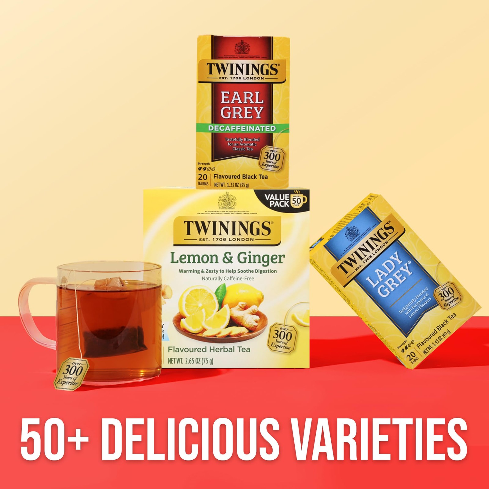 Twinings Decaffeinated Earl Grey Black Tea Individually 20 Count (Pack of 1)