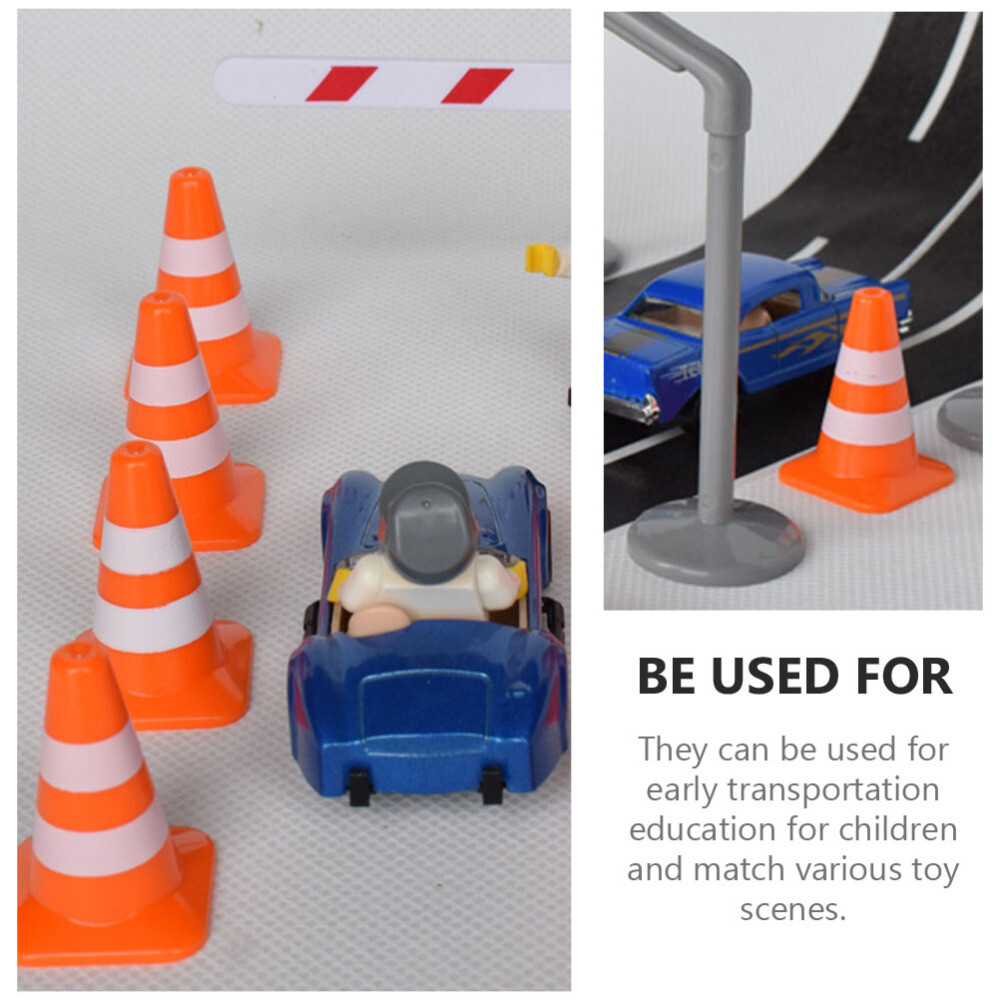 7x Traffic Cones Model Traffic Road Cones Construction Toys Model Traffic Signs