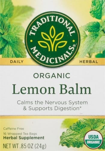 Traditional Medicinals Organic, Lemon Balm – 16 Count (Pack of 1), Green