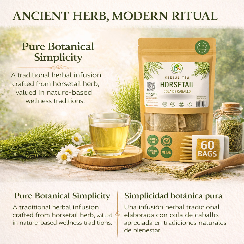 Cola de Caballo Té (Shavegrass/Horsetail Tea) – 60 Tea Bags – 100% Natural, Vega