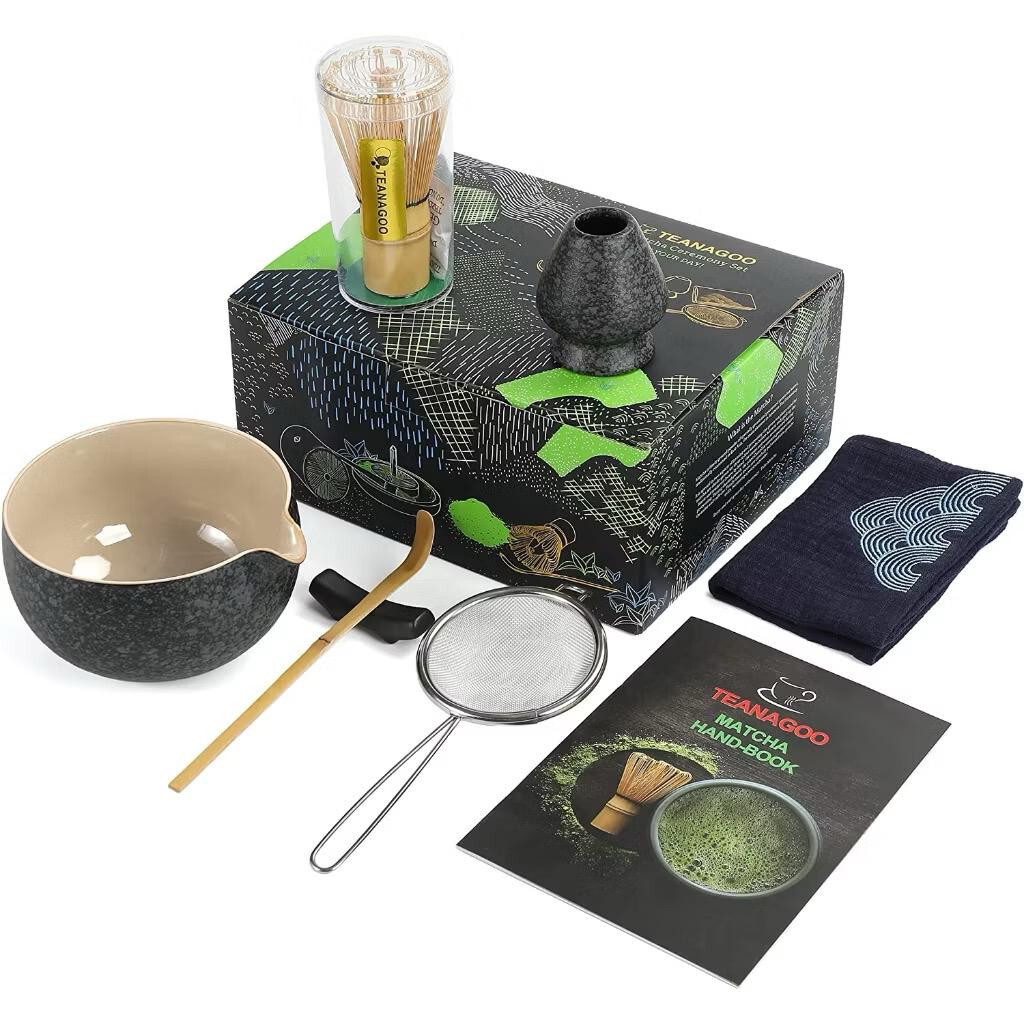 2 New Set-Traditional Teanagoo Matcha Tea Set Kit ( Black)