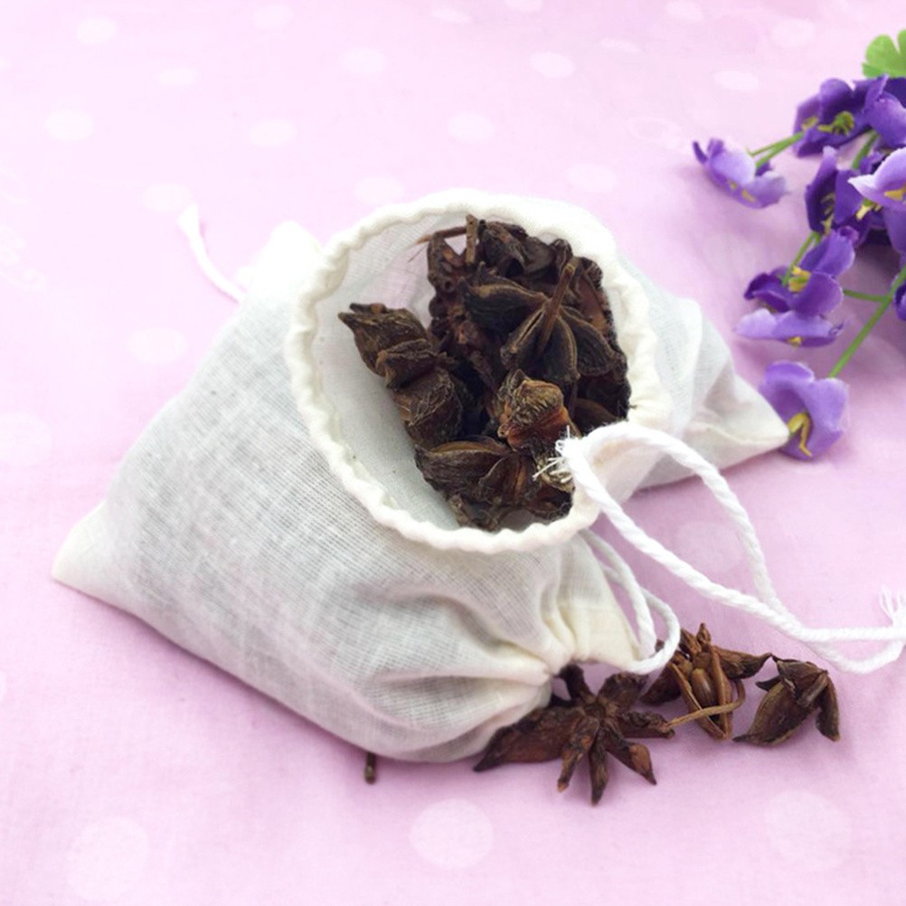 50 Pcs Cheese Cloth Tea Bags Spice for Cooking Soup Juice Strainer