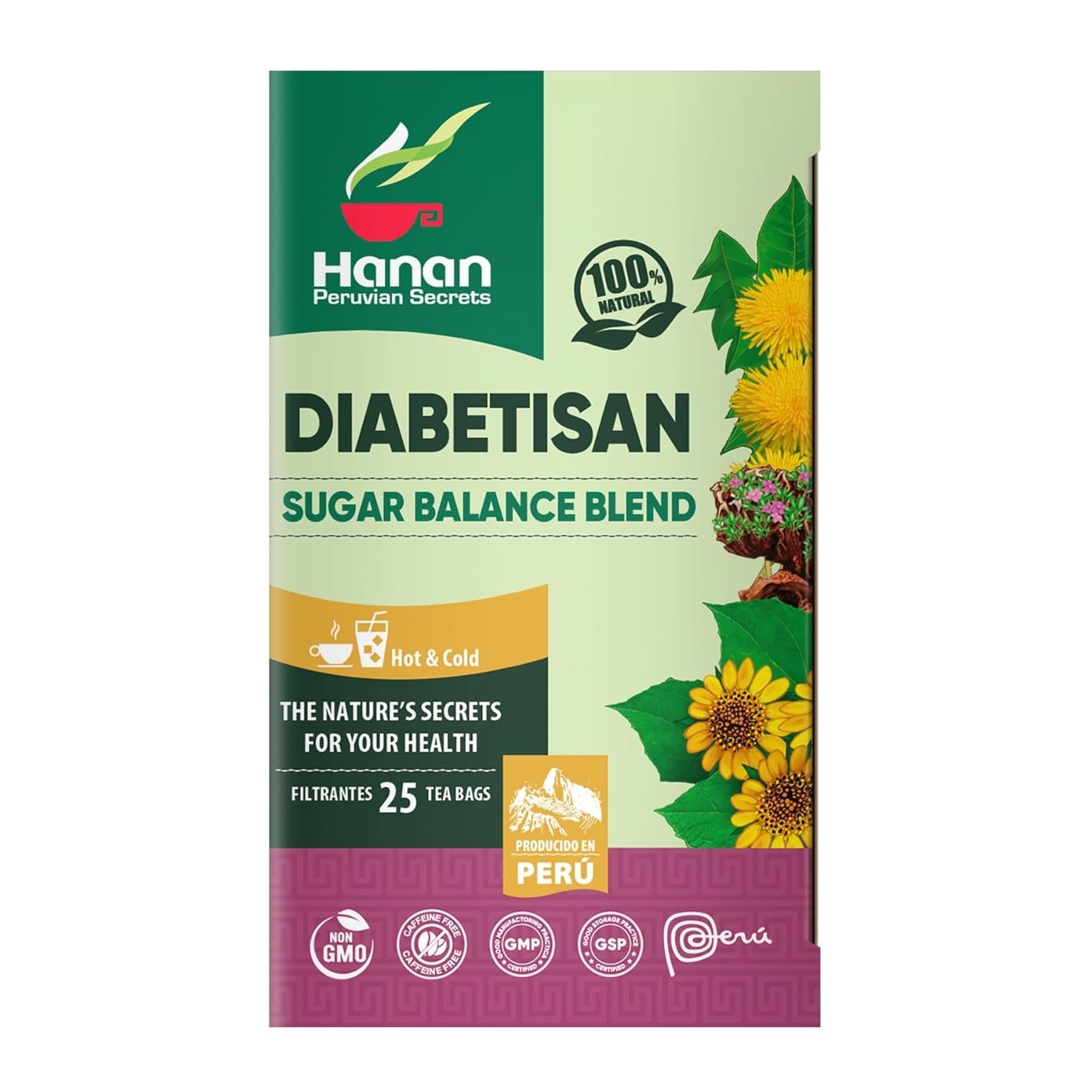 Hanan Peruvian Secrets Deabetisan Herbal Tea – 100% Natural Sugar Balance Tea Bl