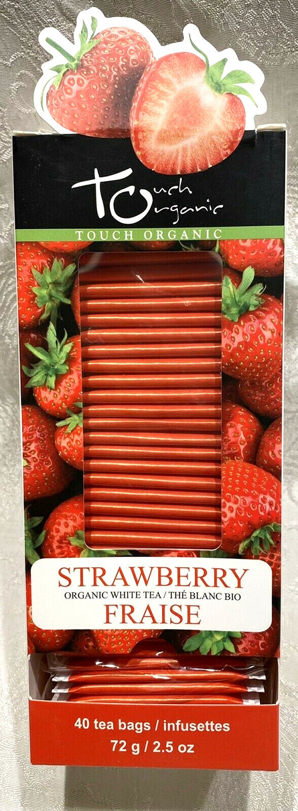Touch Organic STRAWBERRY WHITE Tea Bags, 40 Bags, 2.5 oz