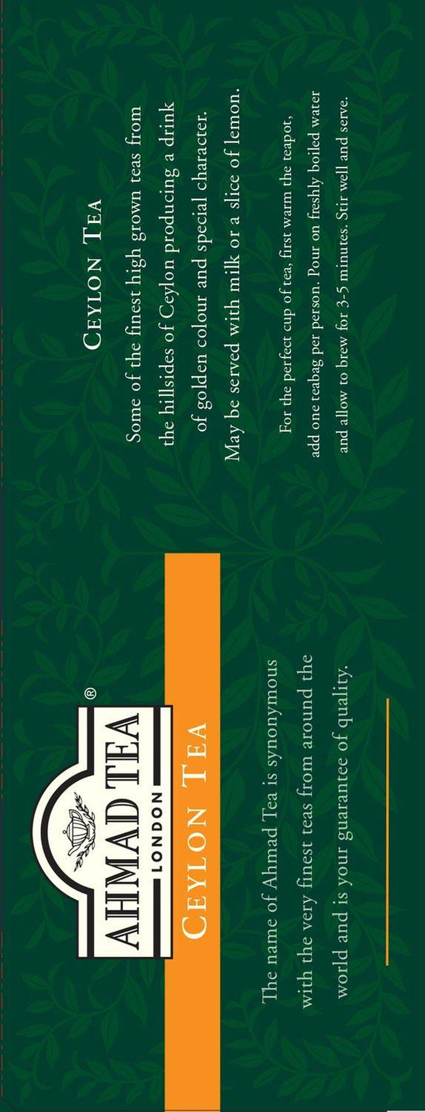Ahmad Tea Ceylon Tagged Teabags, No Envelopes, 100 Count (Pack of 1)