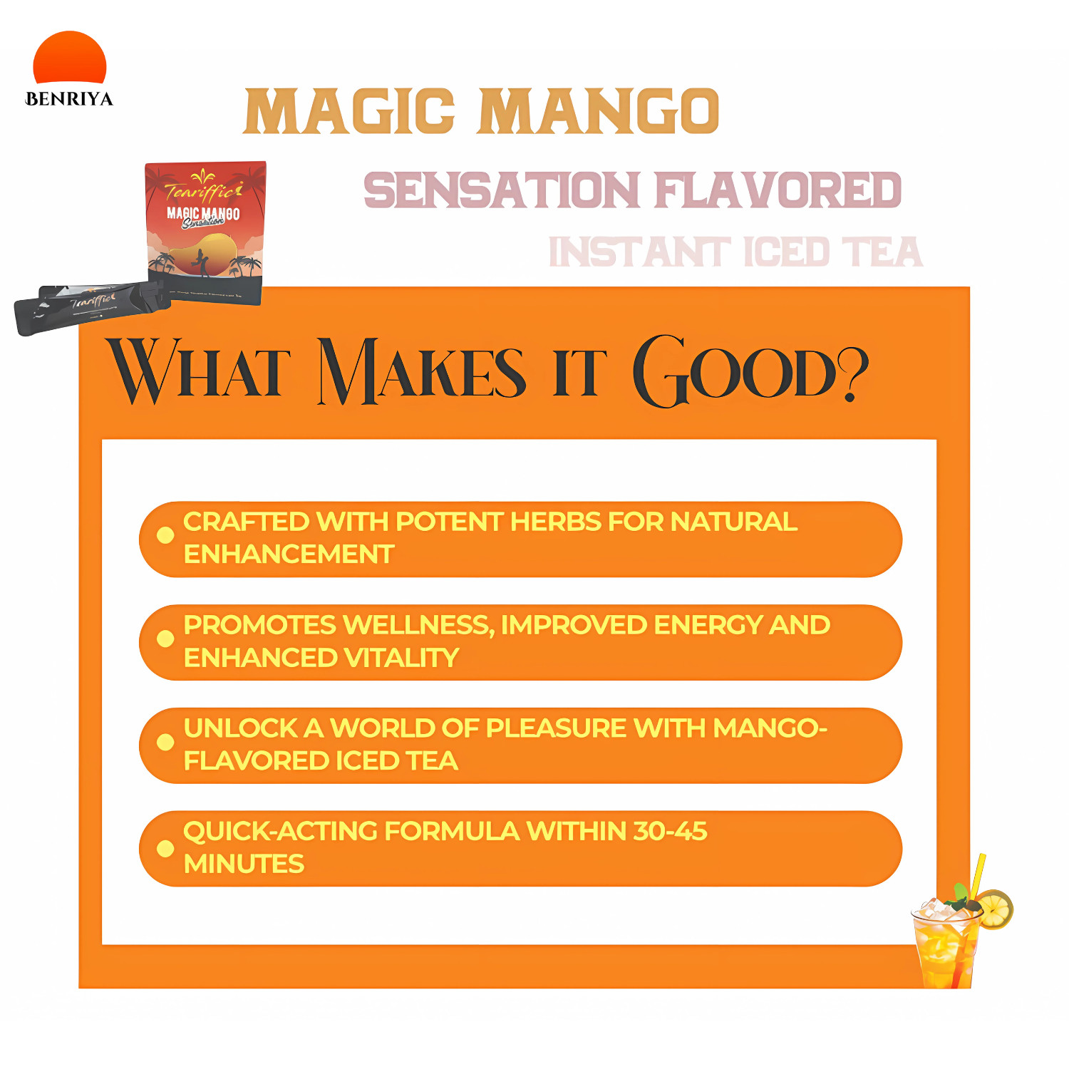 Teariffic Magic Mango Sensation Sexual Men Herb Energy Coffee (3/6/12 Sachets)