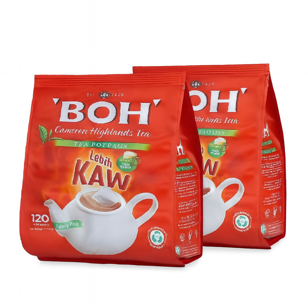 BOH Tea 2 x 120 Potbag Malaysia Hot Cold Drink Cameron Highlands Teh Tarik Gift