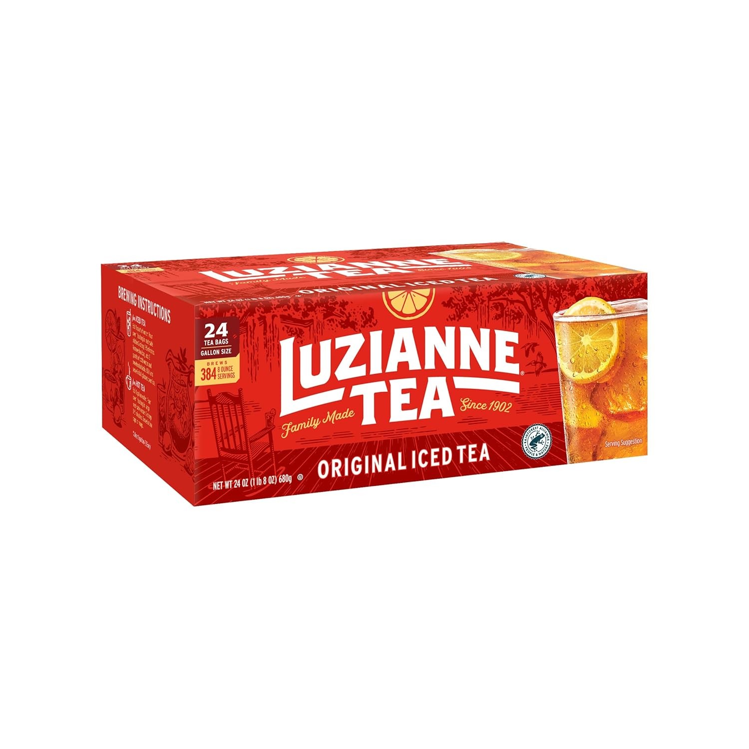 Unsweetened Iced Tea Bags Gallon Size 24ct Box Pack of 1