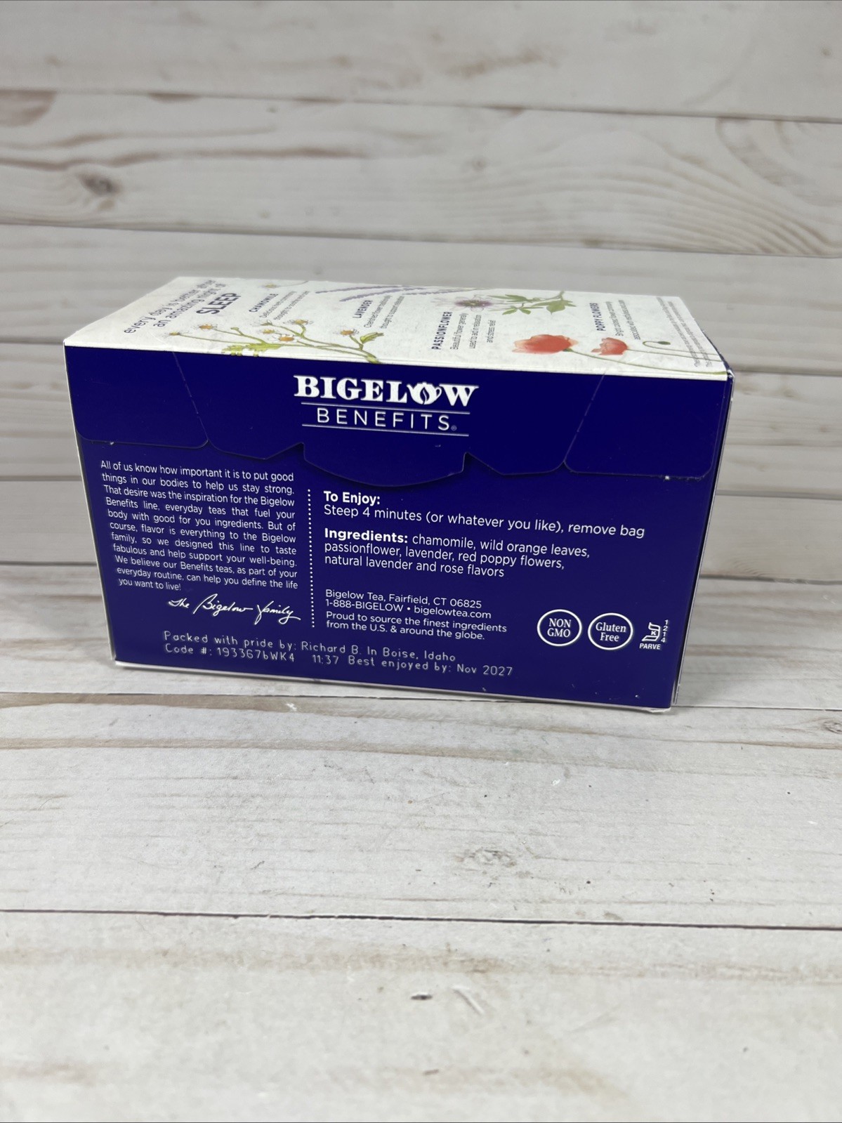 Begelow Benefits SLEEP Chamomile & Lavender Herbal Tea 18Ct (2pk) 11/27