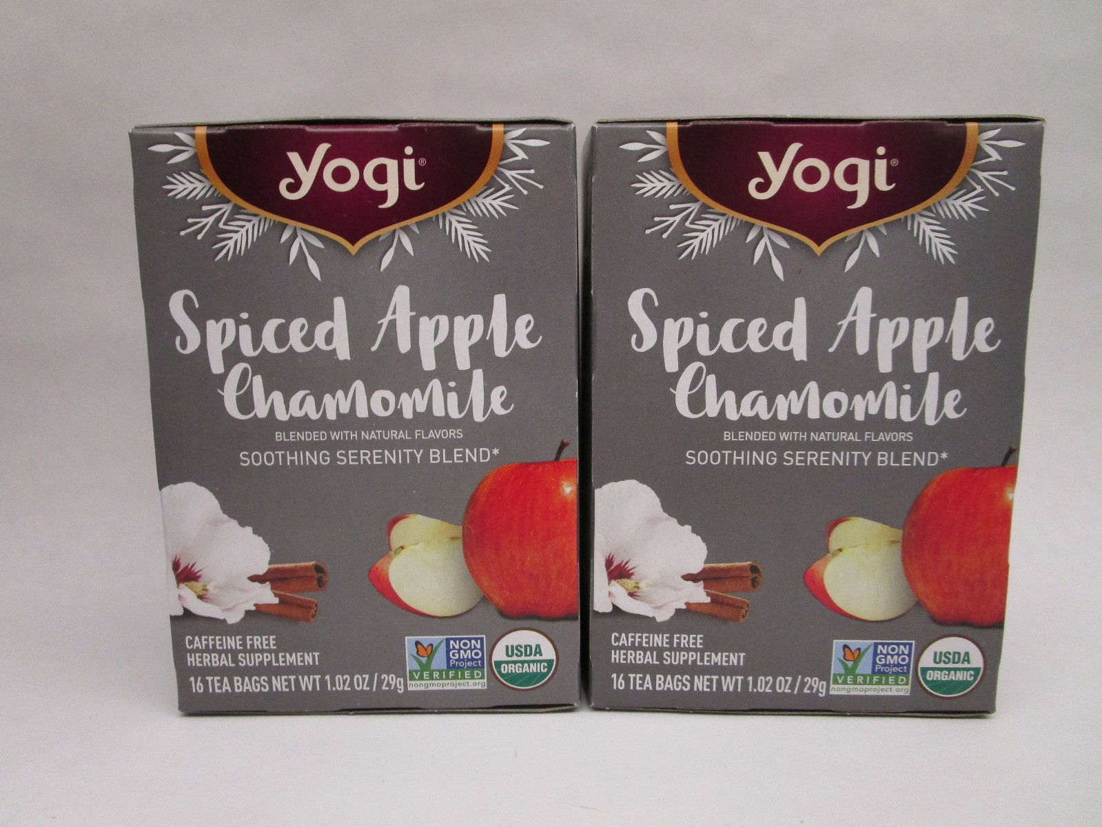 3 Boxes – Yogi Spiced Apple Caffeine Free Herbal Tea 16cnt Bags BB:05/2027