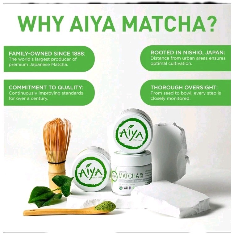 Two Pack Aiya Organic Grade Matcha Powder Premium Matcha Ceremonial Grade 8/27