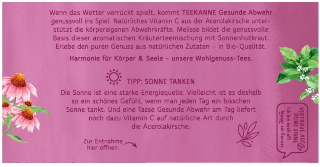 10x TEEKANNE Healthy Defence Organic Herbal Tea 36g- Ship from Germany!