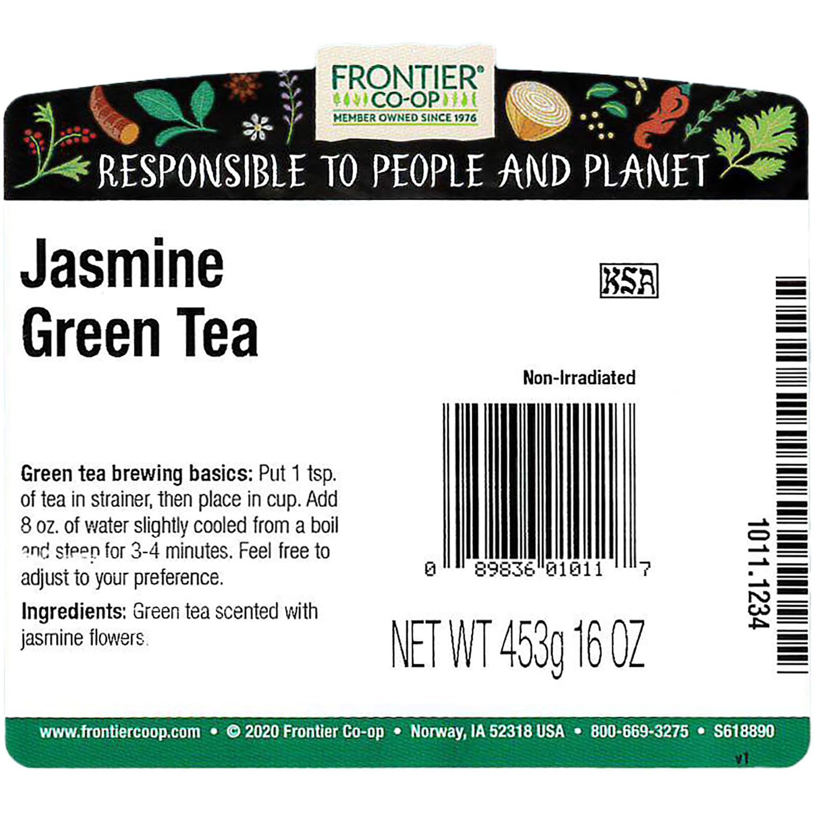 1 Pound Loose Leaf Jasmine Green Tea Exotic Floral Flavor Fresh 16 Ounces