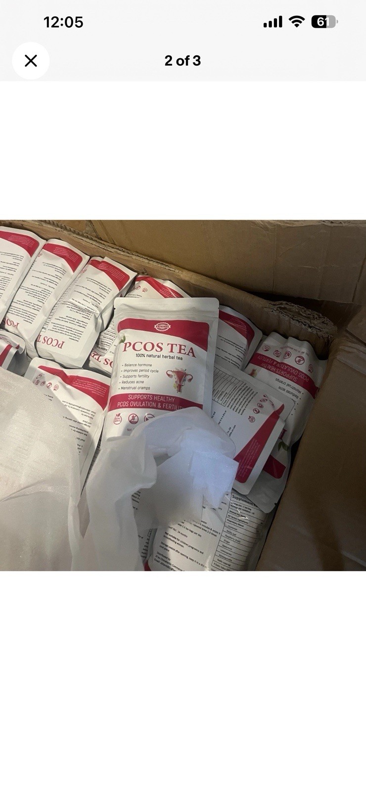 Original PCOS Tea 100% Natural Herbal Non-GMO Vegan 10 Bags Herbal Tisane