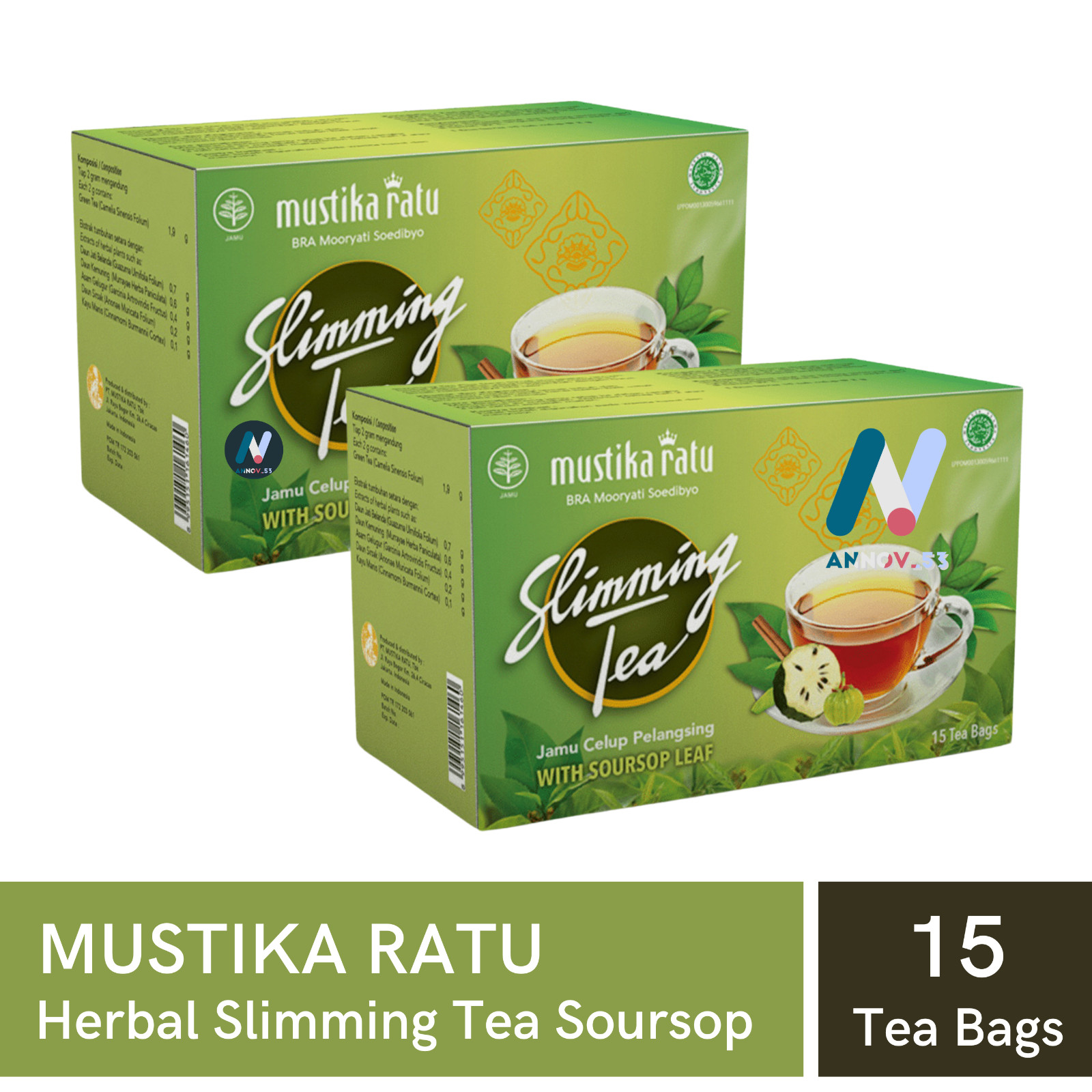 MUSTIKA RATU Herbal Slim Soursop Tea Immune Antioxidant Weight Loss Fat Burn 2X