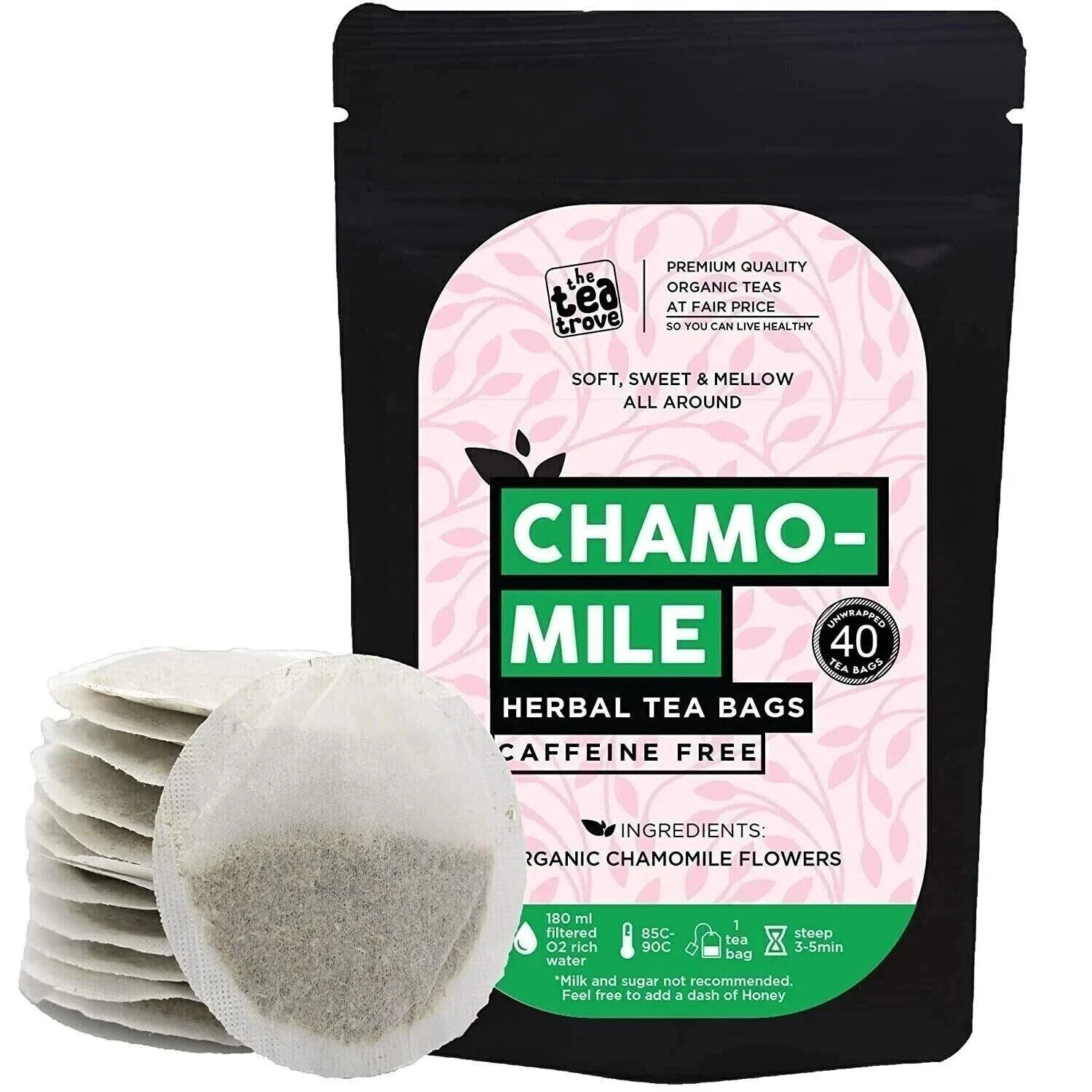 The Tea Trove Pure Chamomile Tea Bags Organic 48g