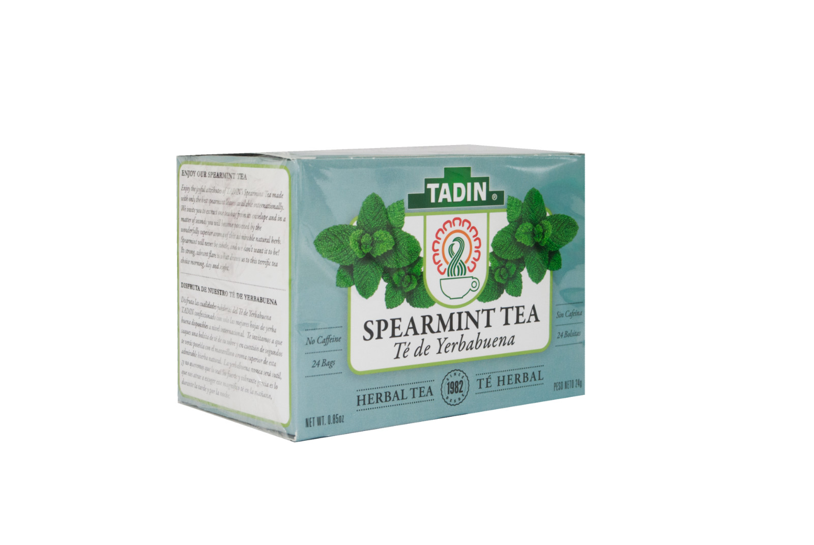 Tadin Spearmint Herbal Tea (Yerbabuena), Made in USA 24 Bags (6 BOXES) Exp 12/26