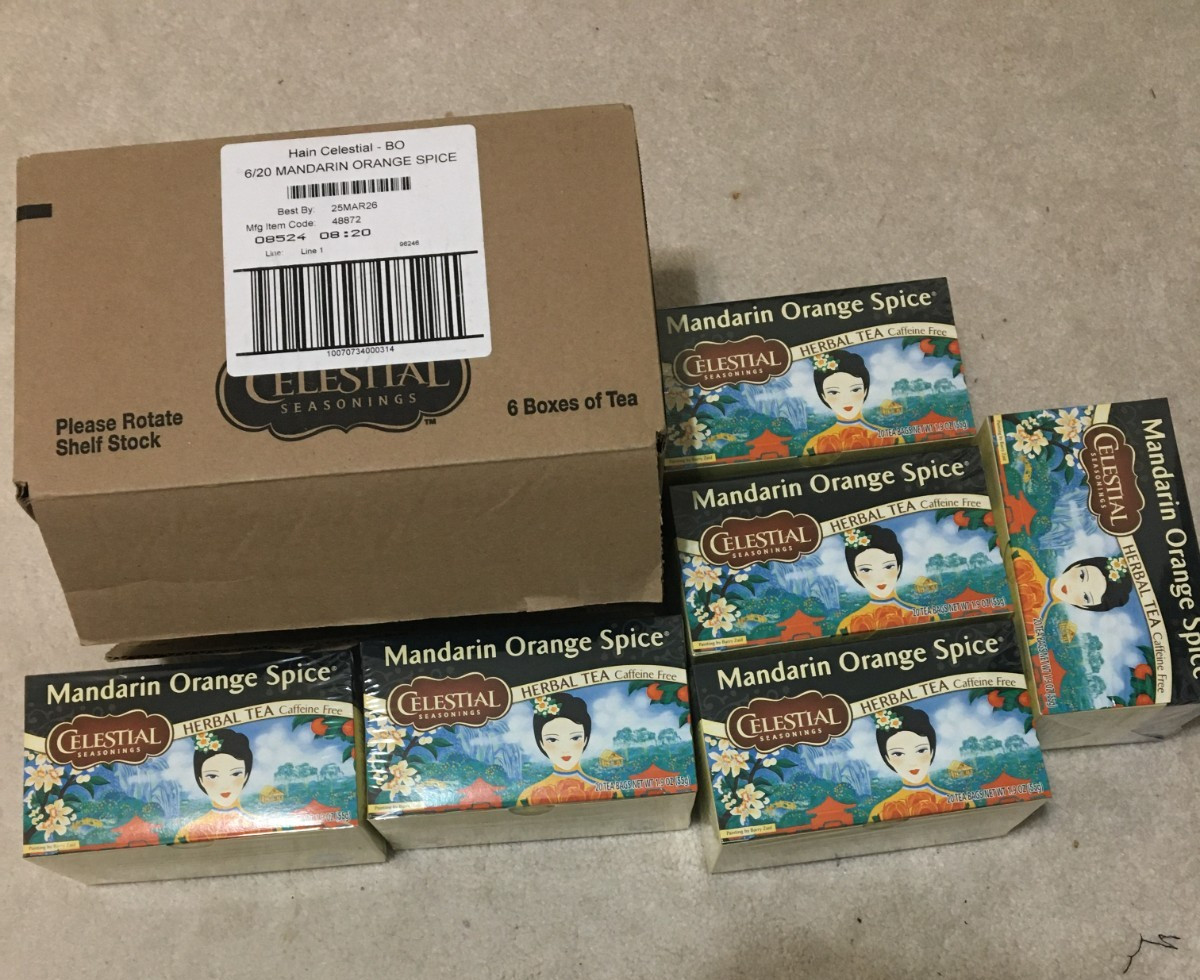 Celestial Seasonings Herbal Tea, Mandarin Orange Spice 20 Count-6 Boxes 120 Bags