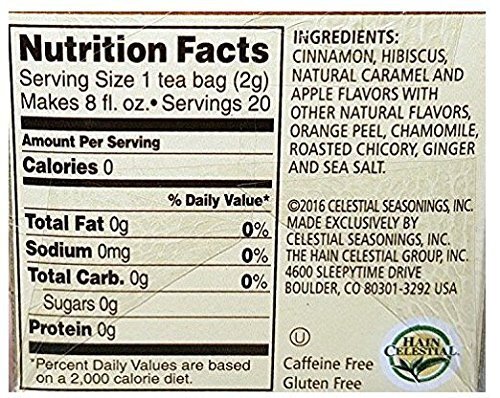 Celestial Seasonings Tea Sweet Harvest Pumpkin & Caramel Apple 20 Bags Ea