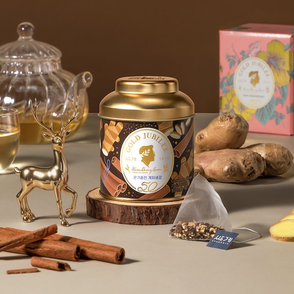 Ssanggye Cinnamon Ginger Tea 10 Pyramid Bags | Warm Spice Tea