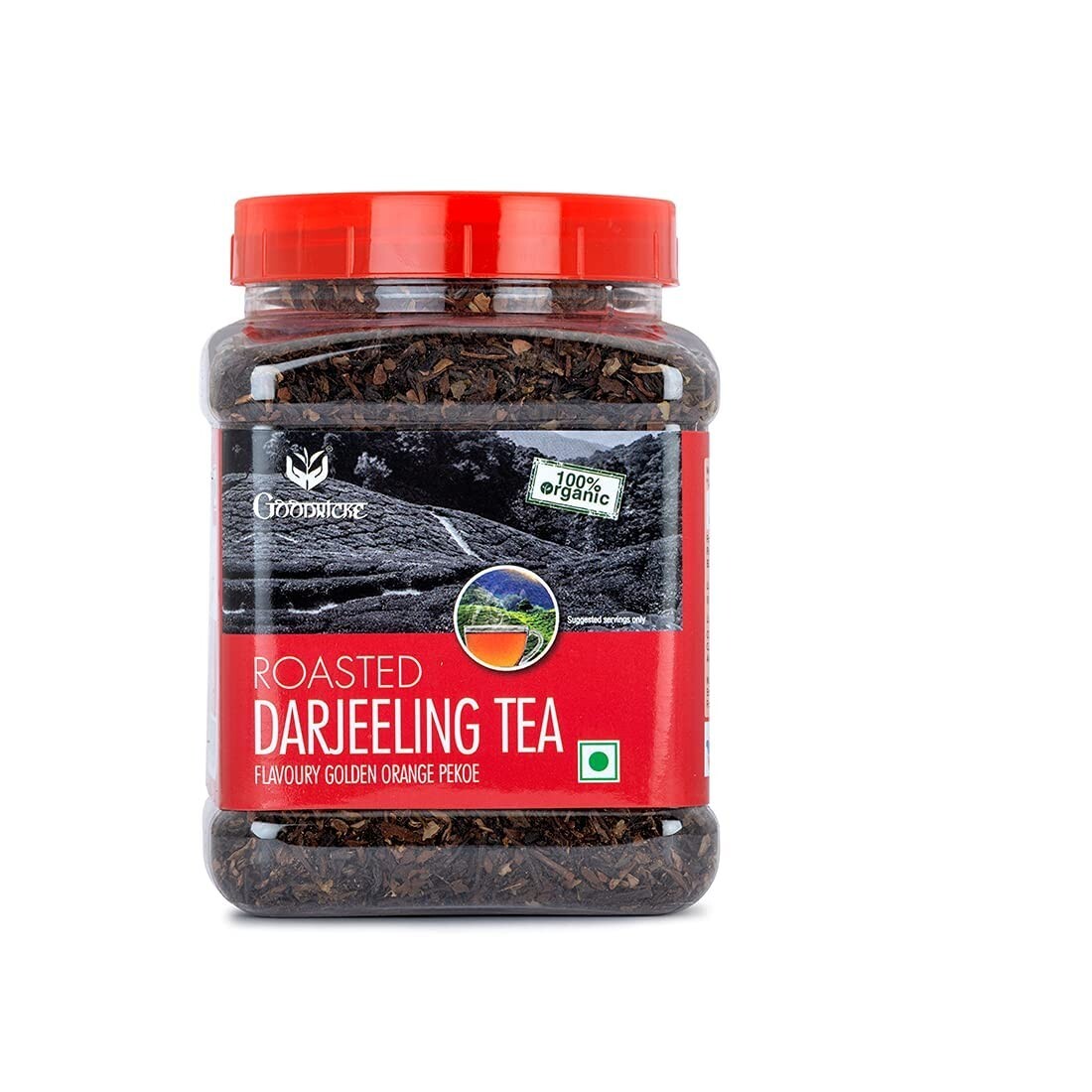 GOODRICKE Roasted Organic Darjeeling Tea – 250Gm 100% Organic Whole Leaf Tea