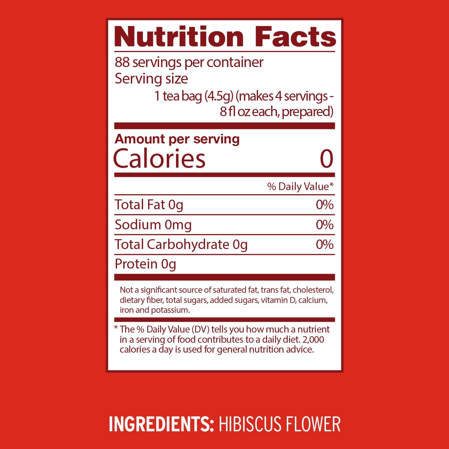 Luzianne Hibiscus Tea Bags, Family Size, Unsweetened, 132 Tea Bags ,22 Count (Pa
