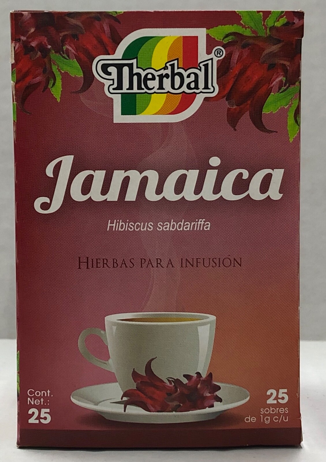 Therbal Te de Jamaica Tea Hibiscus Infusion Herbs 25 bags