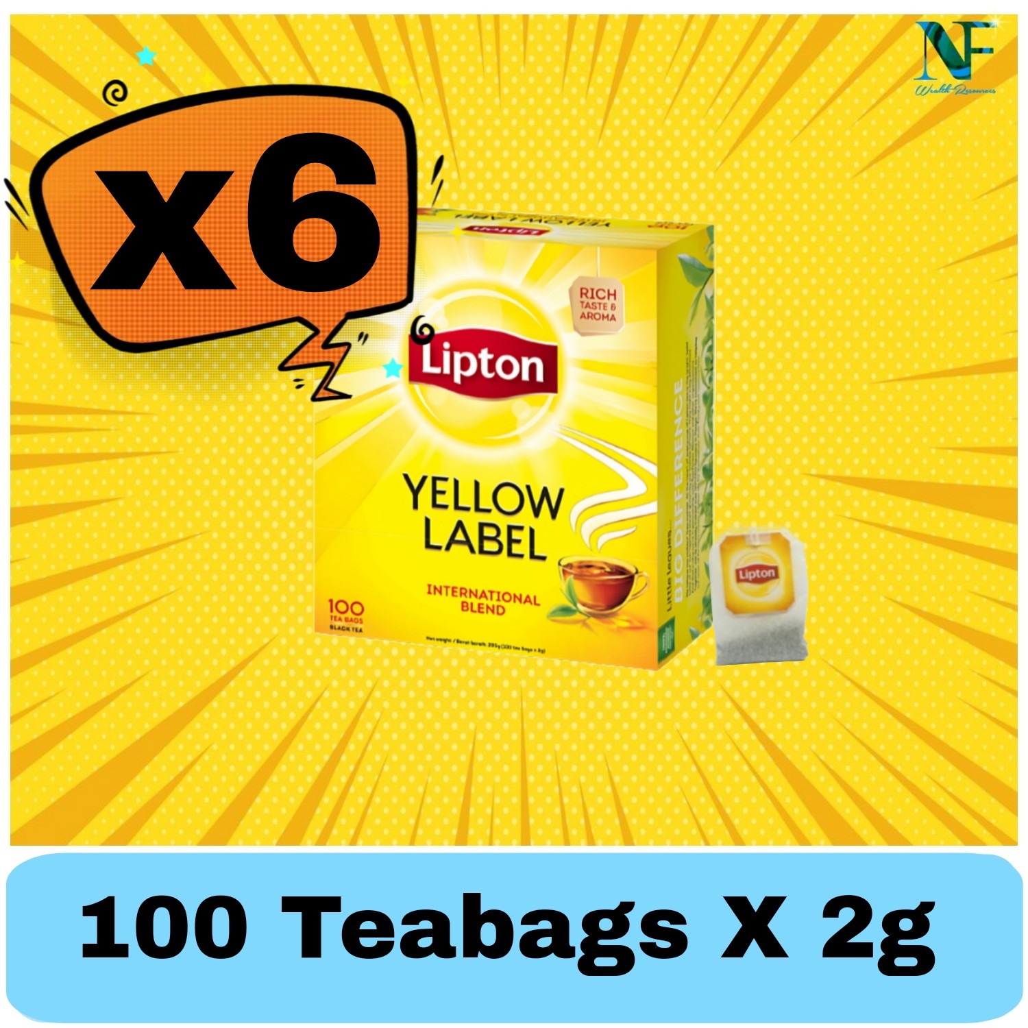 6x 100 x 2g Lipton Black Tea Blend Yellow Label Bags America’s Favorite Tea