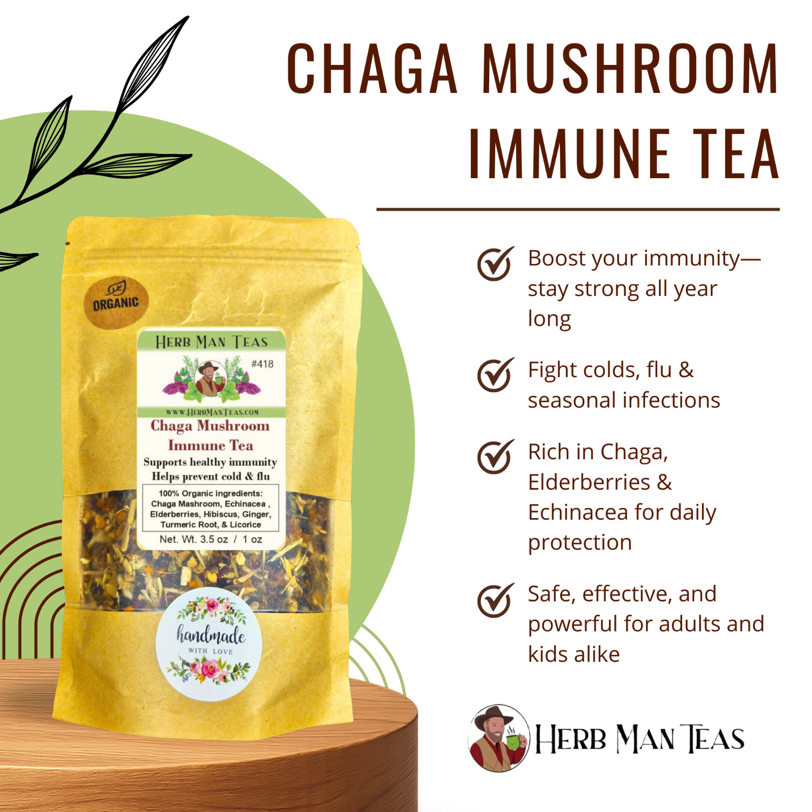 Chaga Mushroom Immune Tea, BOOST YOUR IMMUNITY!