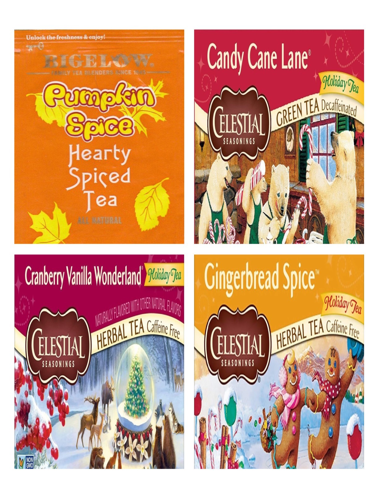 Holiday Tea Bag Sampler Variety Pack – 24 Single-Serve Varieties – 8 Brands