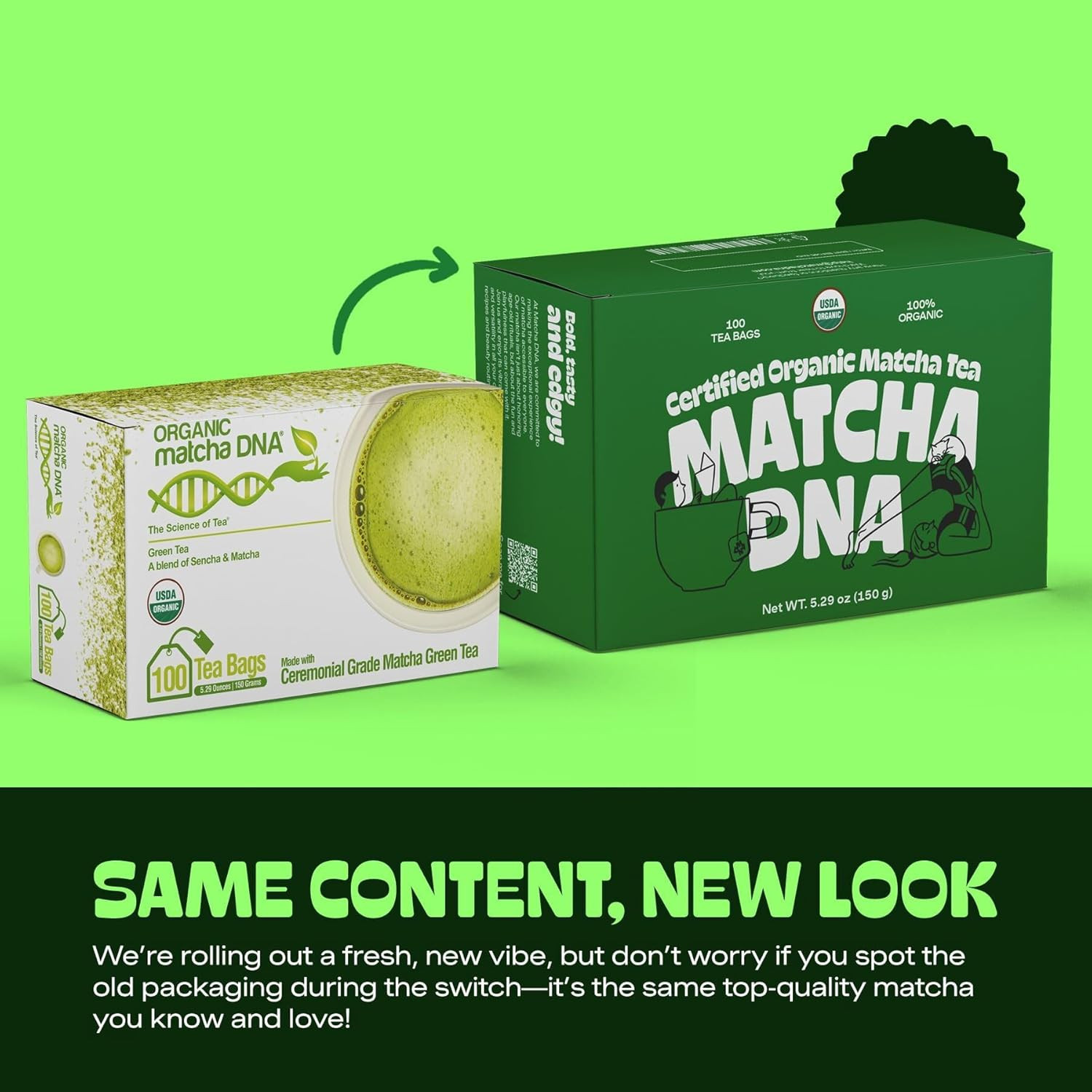 Matcha Teabags Matchadna Certified Organic Matcha Green Tea by – 100 Teabags