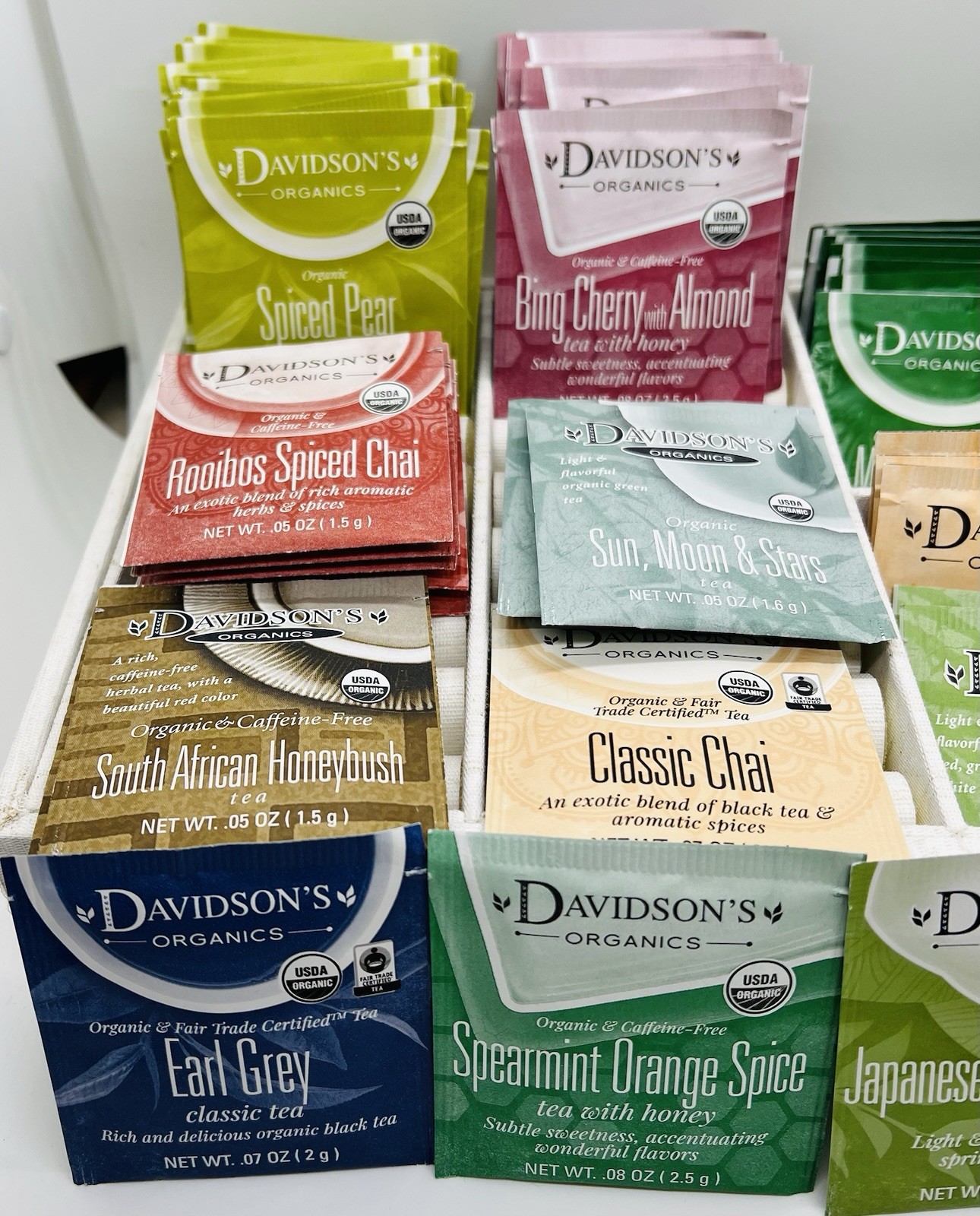 Davidson’s Organics Unwrapped Tea Bags 60 Count Variety LOT Classic Chai Honey