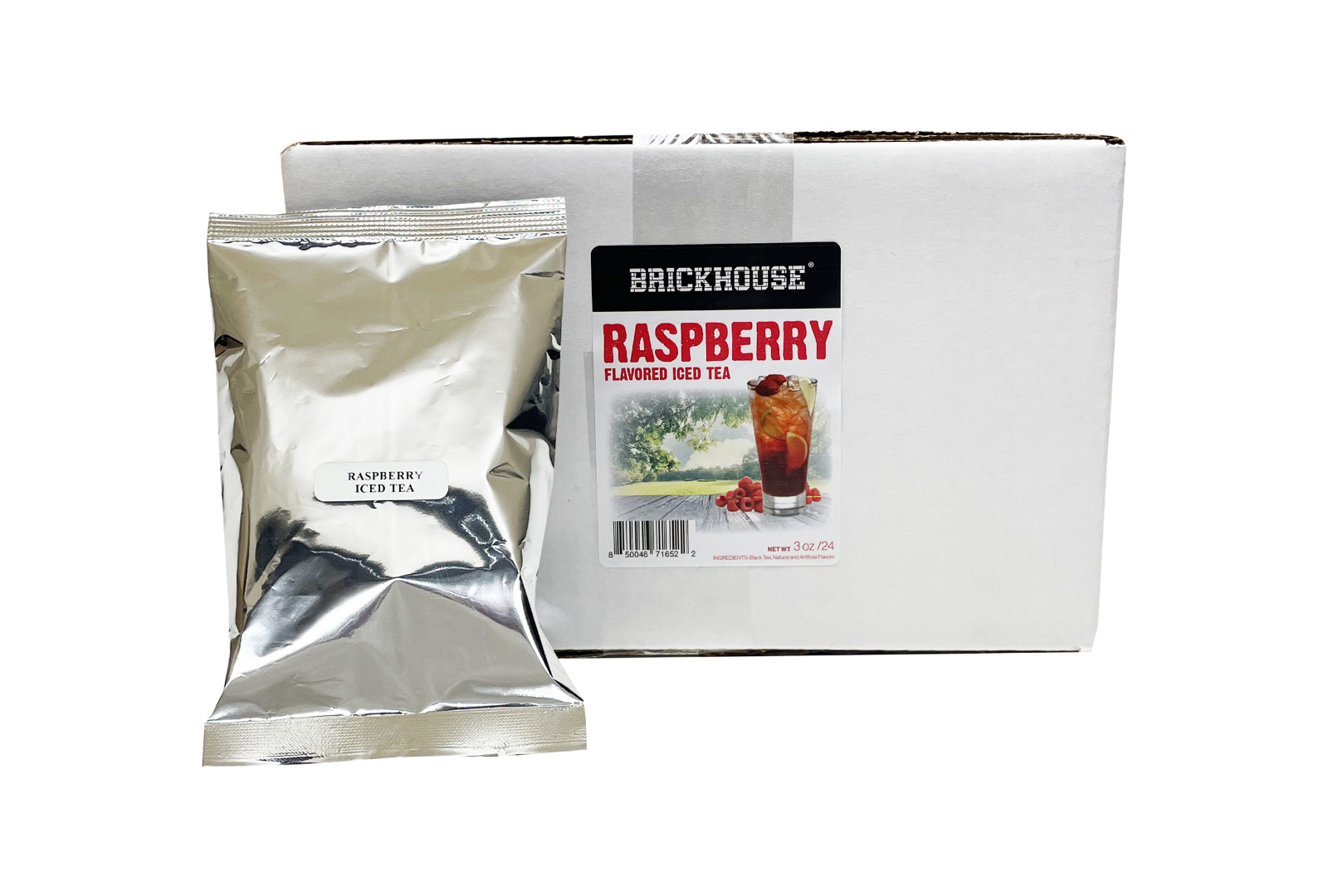 Brickhouse Raspberry Flavored Iced Tea, 24/3 oz packets, Loose Leaf with Filters