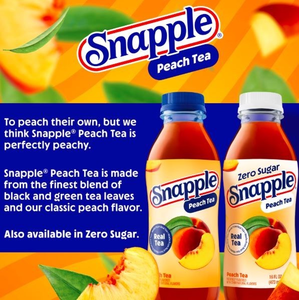 Snapple Zero Sugar Peach Tea, 16 fl oz Recycled Plastic Bottle (Pack of 6) x 2