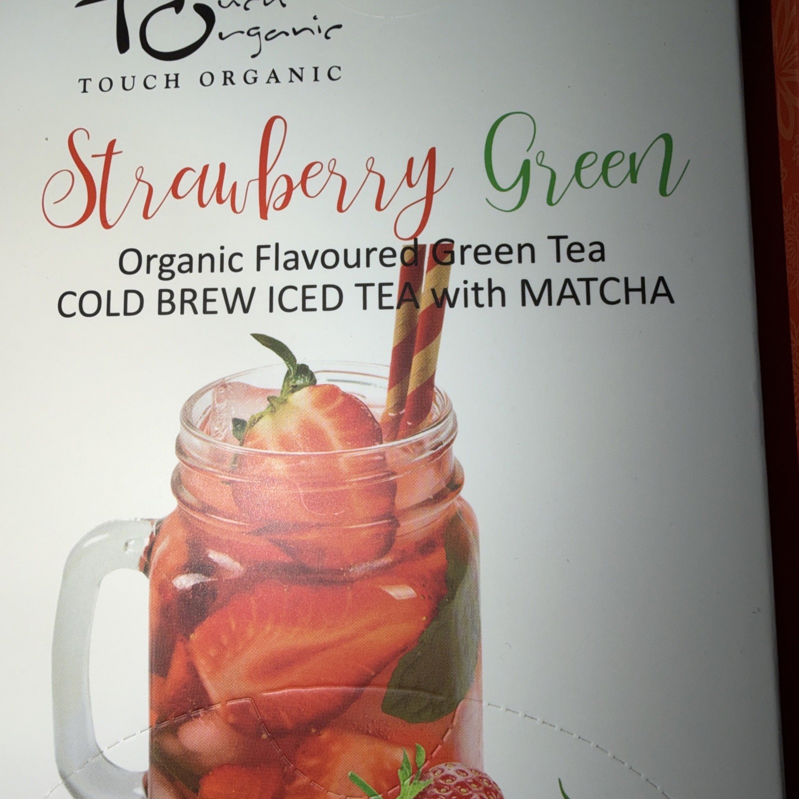TOUCH ORGANIC STRAWBERRY 🍓GREEN COLD BREW ICED TEA w MATCHA 2 Boxes=60 Pyramids