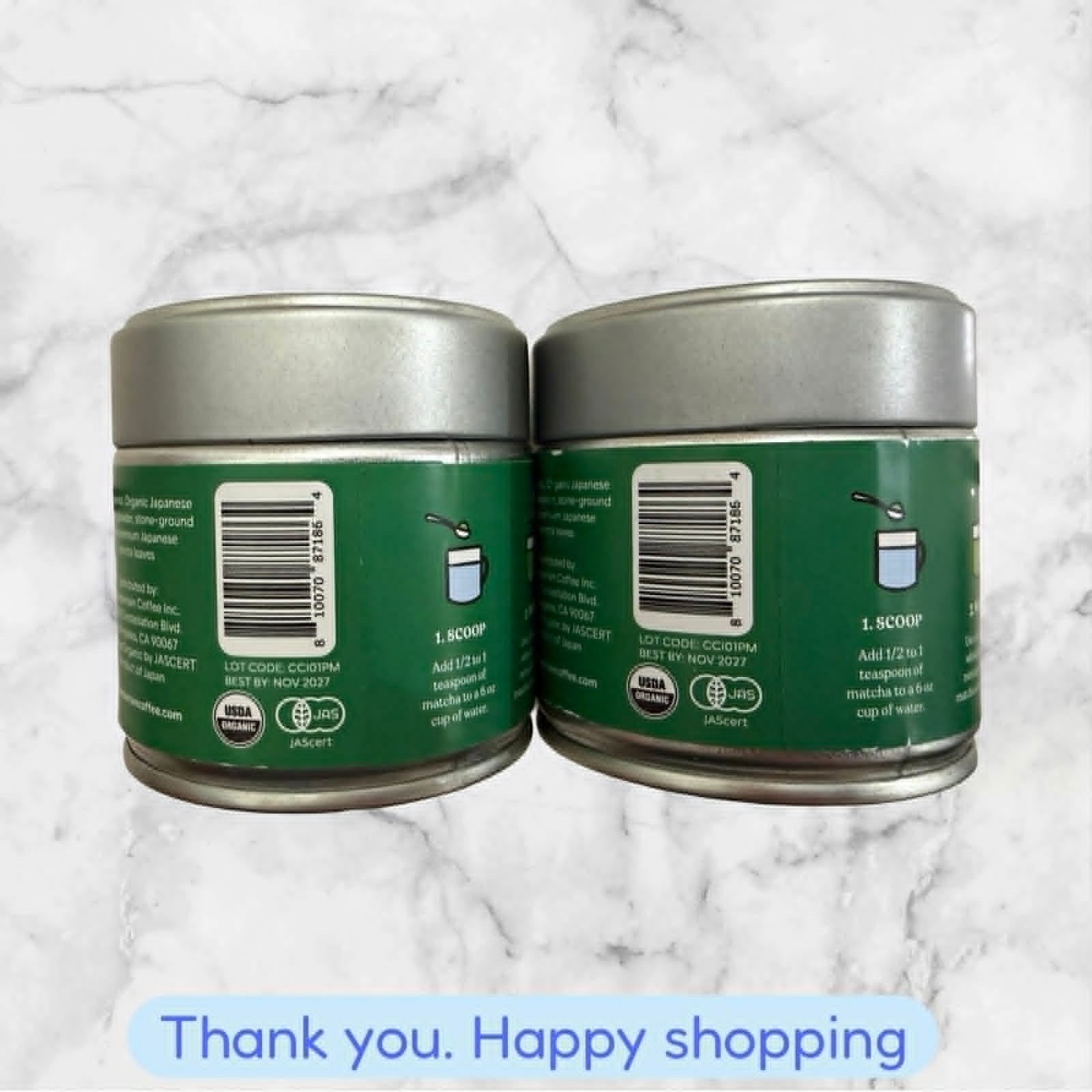 FOR 2 Chamberlain Coffee 100% Organic Matcha Japanese Green Tea Powder NEW SHIP