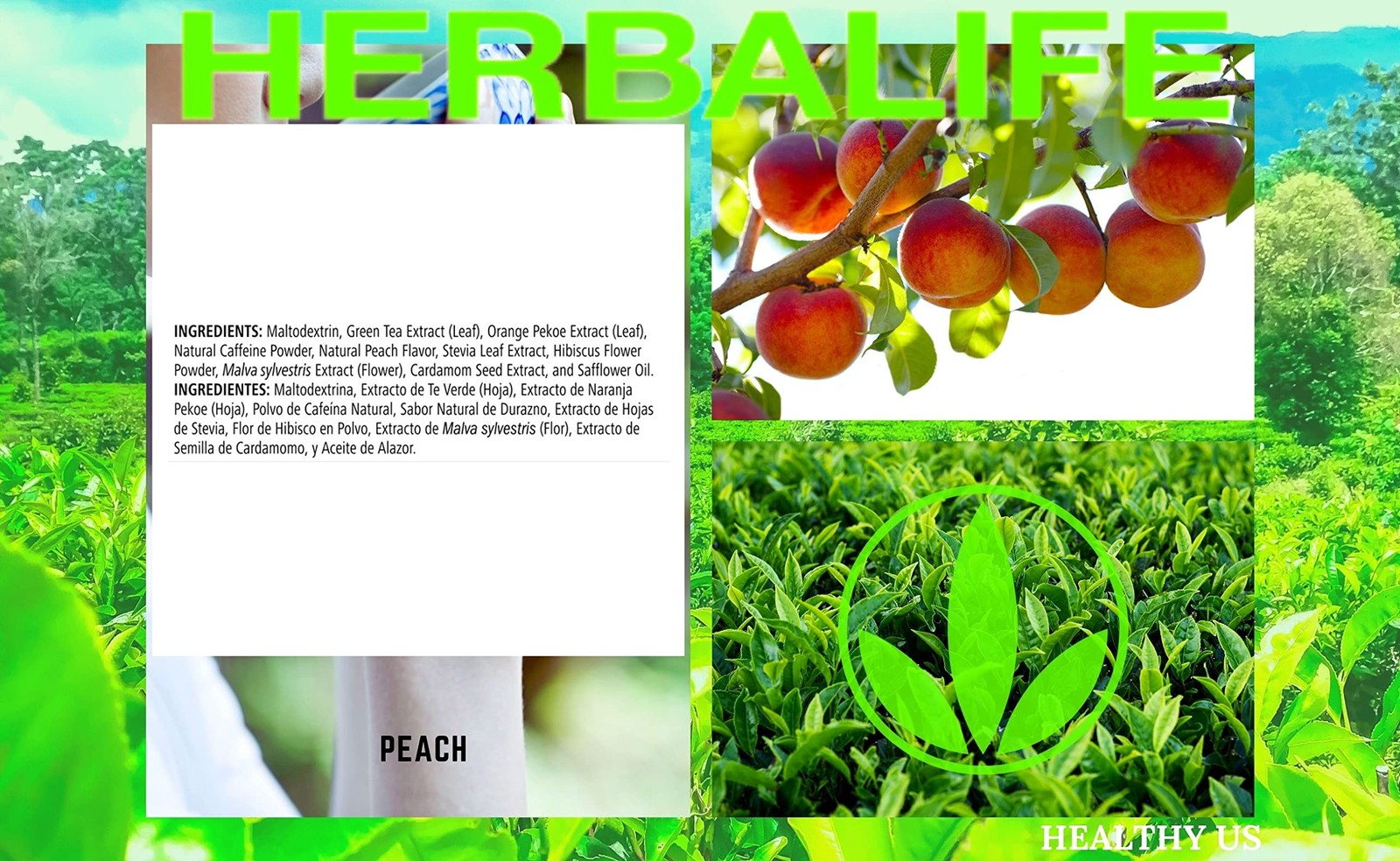 Herbalife Herbal Tea Concentrate Peach 1.8 Oz. 51g Gluten Free, Naturally Fla…