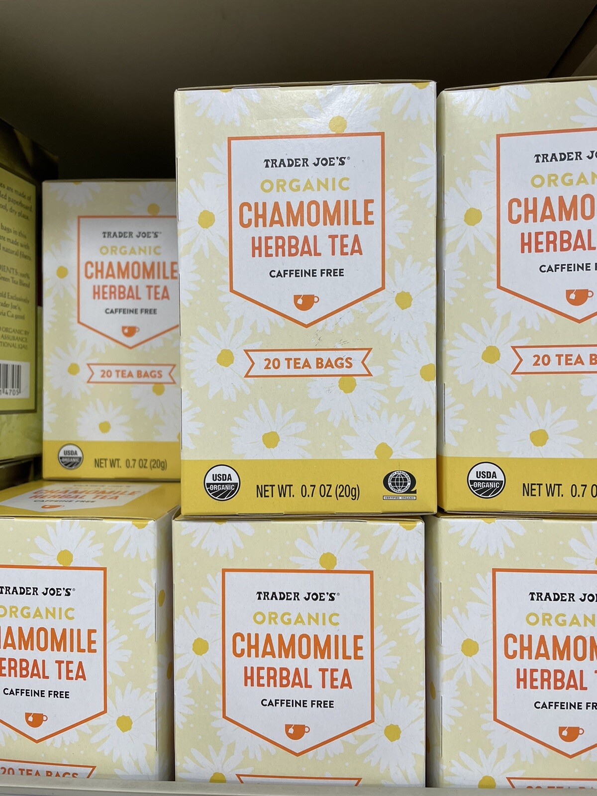 2 Boxes Trader Joe’s Organic Chamomile Herbal Tea Box Caffeine Free