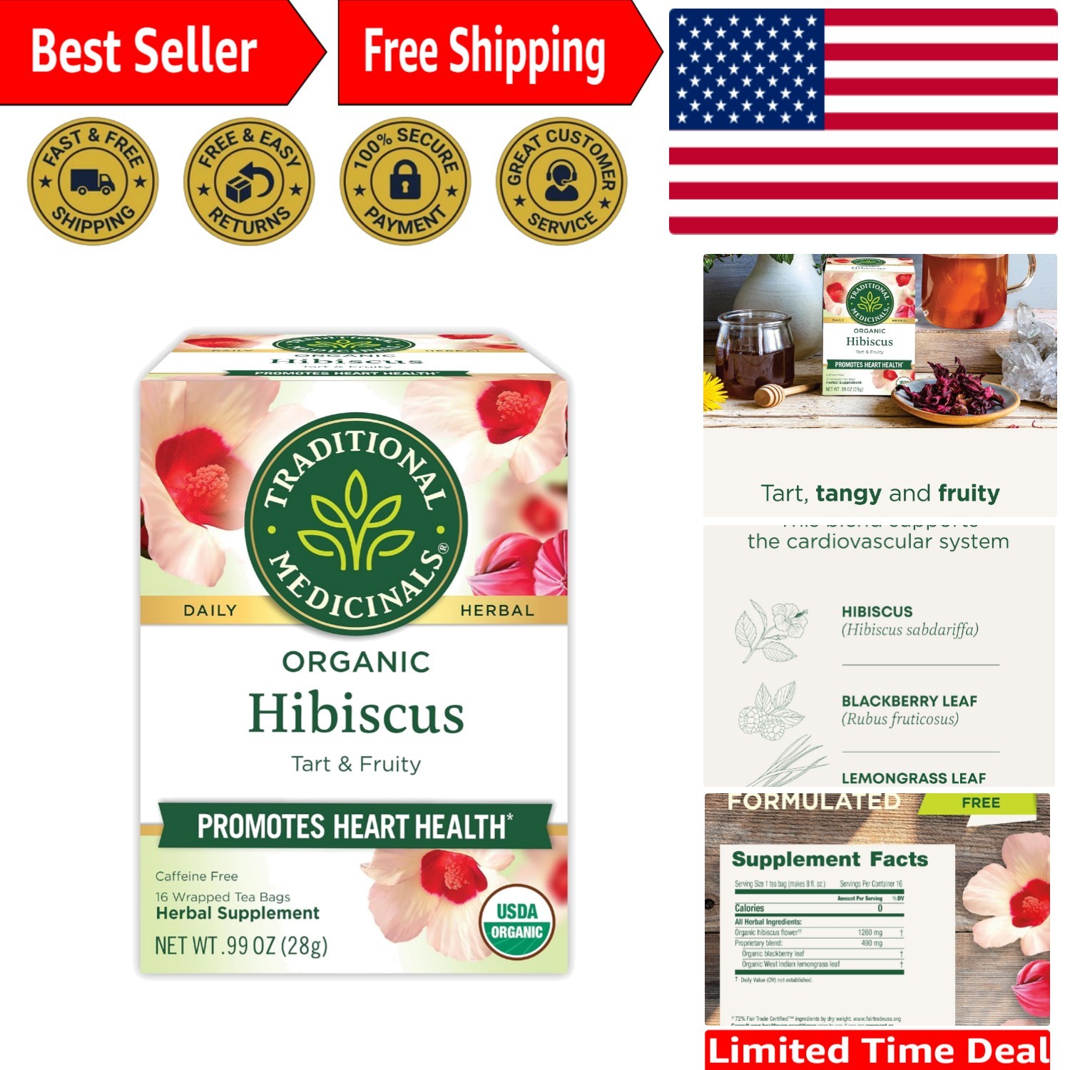 Mindfully Made Organic Hibiscus Tea – Fruity Flavor for Daily Health Rituals