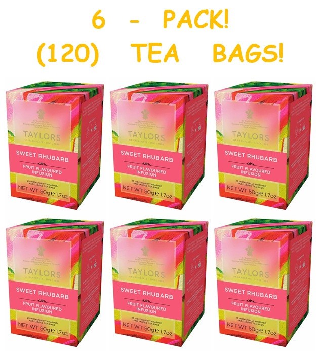 BUNDLE! (120) Taylors of Harrogate Sweet Rhubarb Infusion Herbal Tea Bags