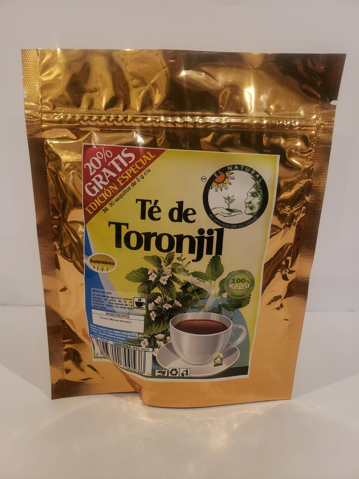 TE DE TORONJIL LEMON BALM TEA 30 SOBRES/BAGS “Digestivo, Para Ansiedad & Stress”