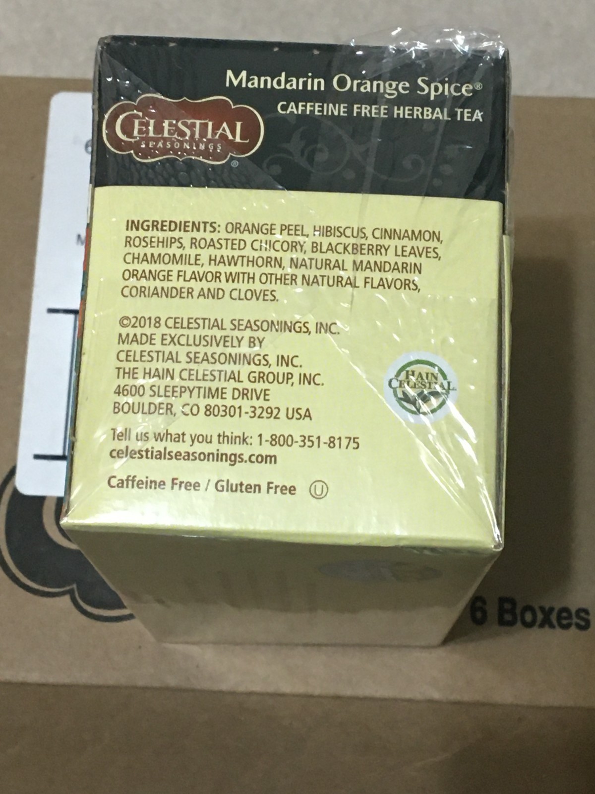 Celestial Seasonings Herbal Tea, Mandarin Orange Spice 20 Count-6 Boxes 120 Bags