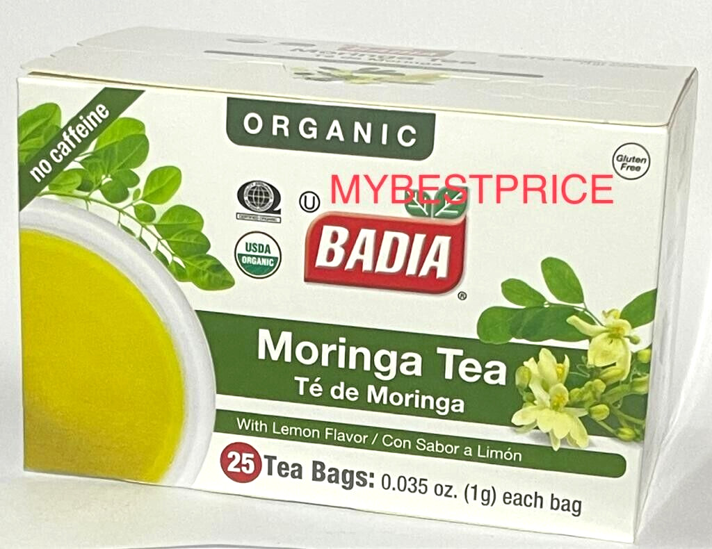 Badia Organic Moringa Tea w/ Lemon Flavor 25 Tea Bags