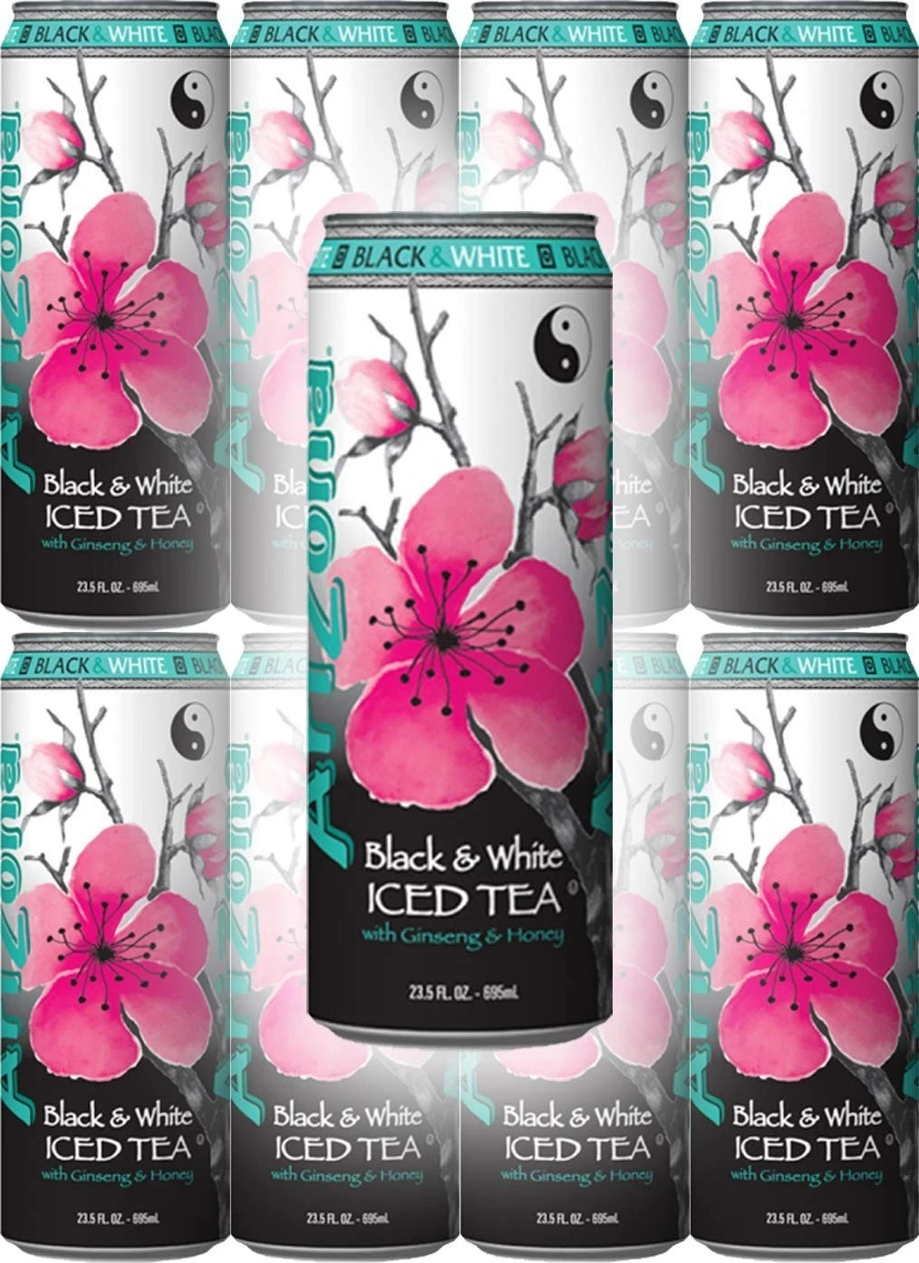 ARIZONA ICED TEA BLACK & WHITE ENERGY DRINK 22 FL OZ 24 PACK OF CANS