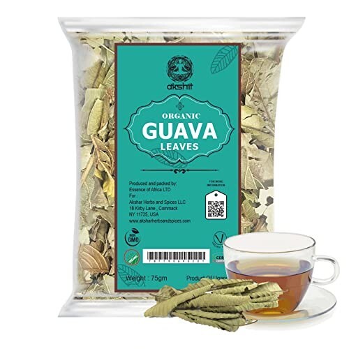 100% Pure Dried Guava Leaves, Hojas de Guayaba Organic, Guava Herbal Tea, 2.60z