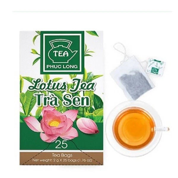 25 Phuc Long Tea Bags Vietnam Oolong, Green, Lotus, Peach, Jasmine, Lychee Back