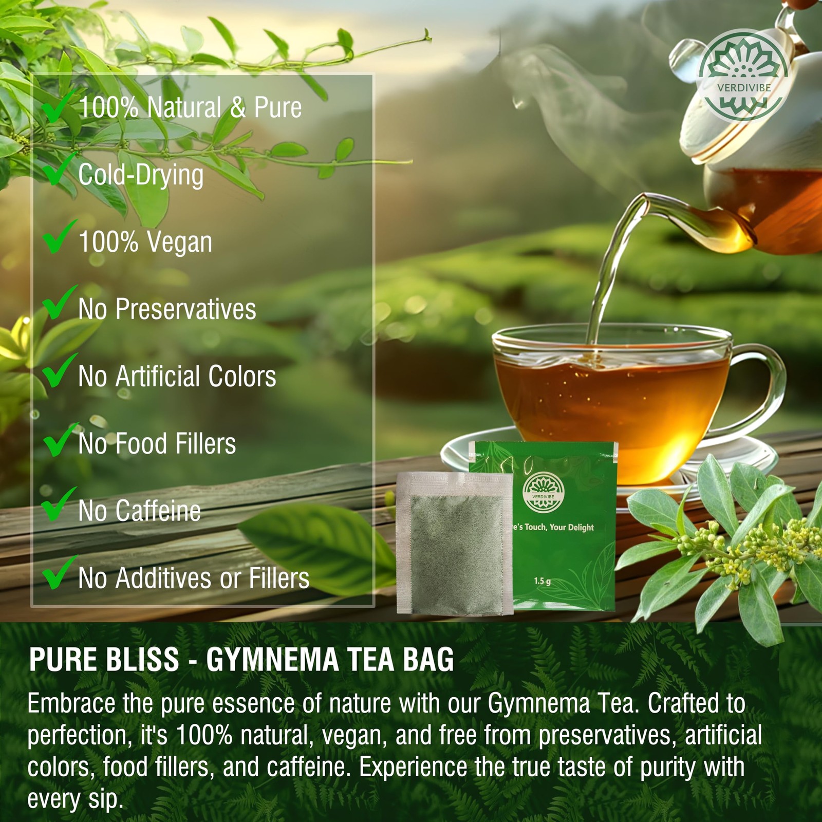Gymnema Tea Bags for Diabetics – COLD-DRIED for Maximum Freshness and Nutrien…