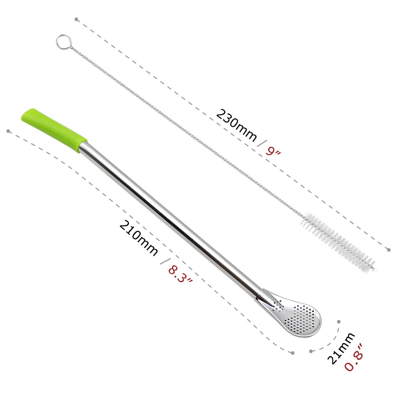 GFDesign 8.3 Inches Long Yerba Mate Bombilla Gourd 8.3″, Stainless Steel