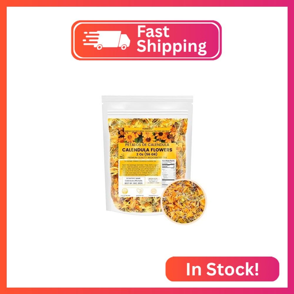 Yerbero Calendula Flowers Loose Herbal Tea 2oz (56g) | Marigold Flowers | Flores