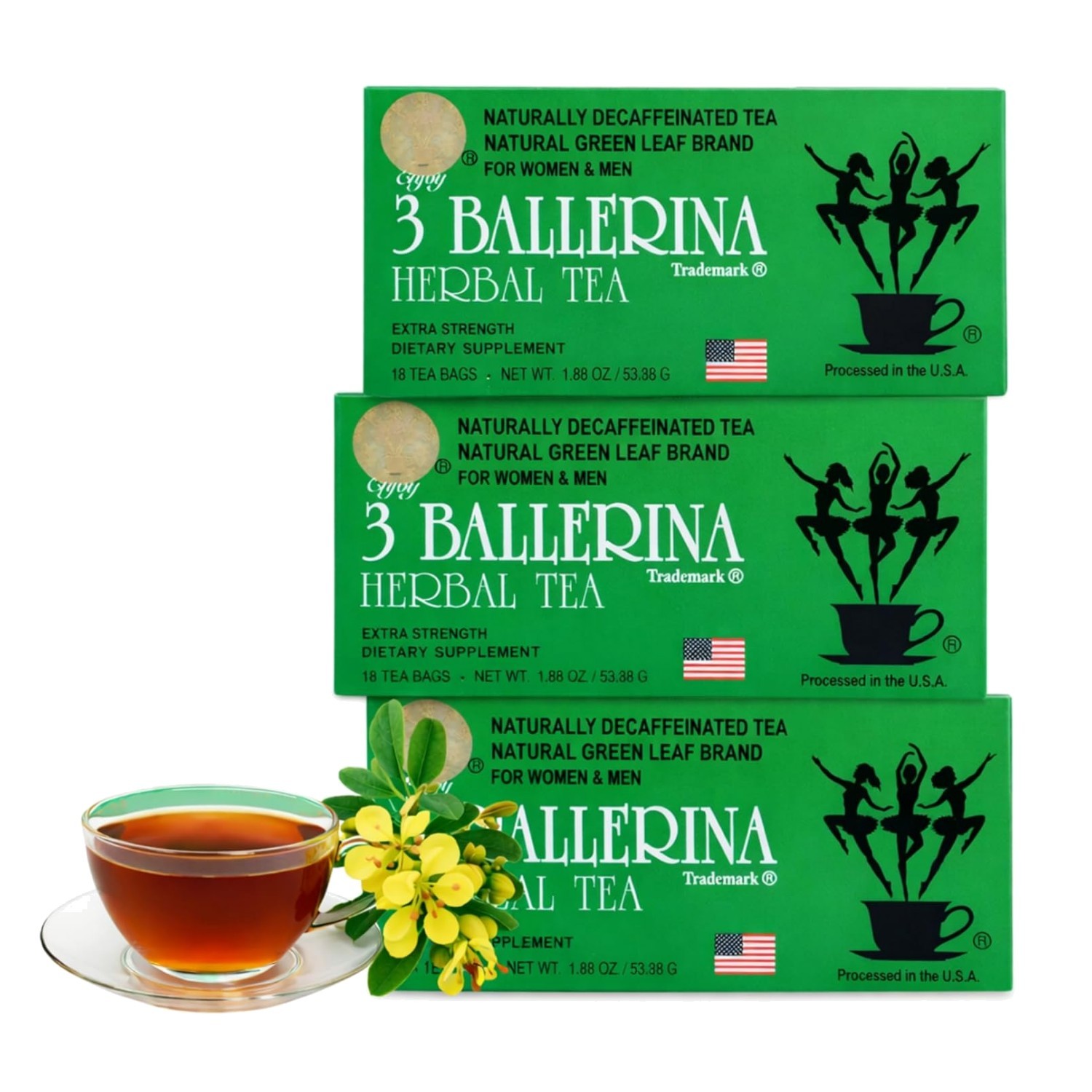 54-Count Caffeine-Free Green Tea Bags – Extra Strength for Gentle Detox Support